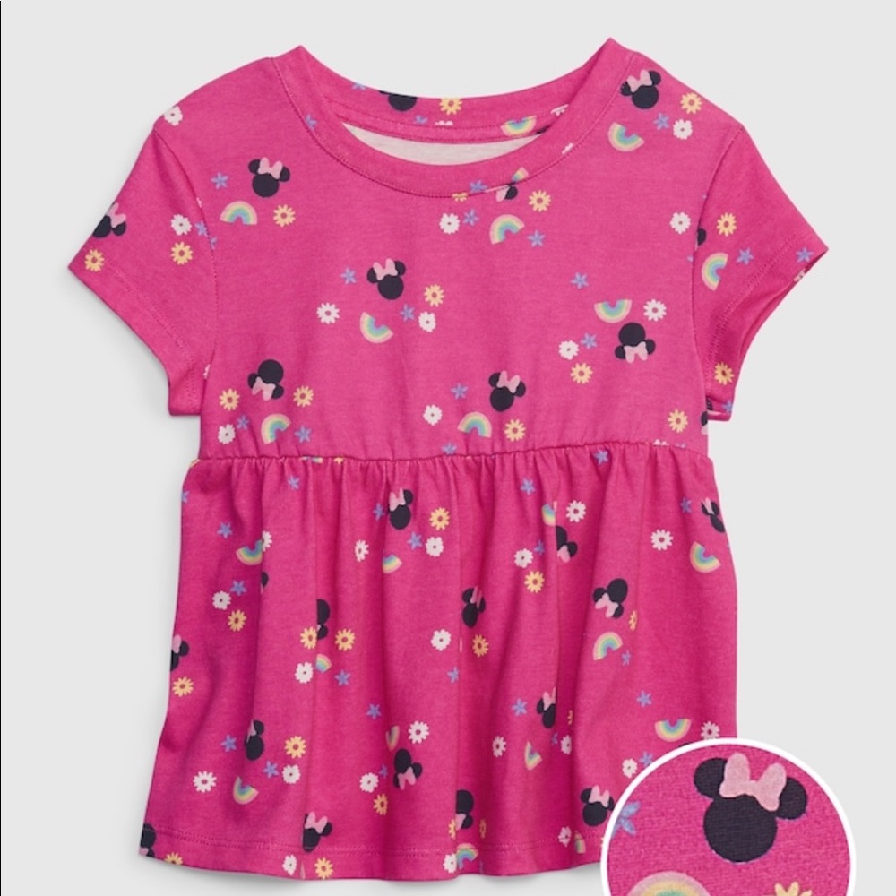 Gap Disney 100% organic cotton peplum top NWT
